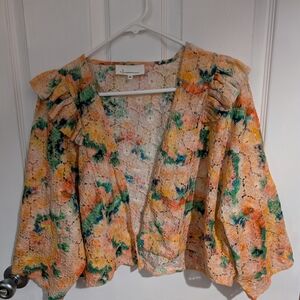 Anthropologie Multicolor Lace Jacket